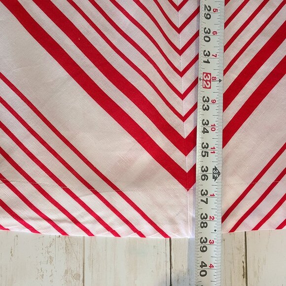 Liz Claiborne Linen Cotton Aline Shift Dress Candy Cane Stripe Holiday Large - Picture 6 of 9